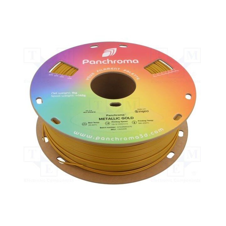 Filamento: PLA 1,75mm metallic gold 190÷230°C 1kg Panchroma™