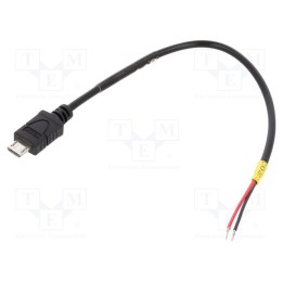 Cabo USB 2.0 cabos,USB B micro ficha 150mm preta 22AWG