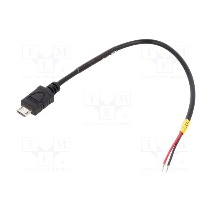Cabo USB 2.0 cabos,USB B micro ficha 150mm preta 22AWG