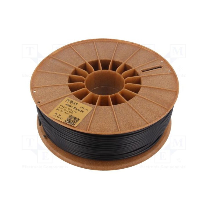 Filamento: ABS+ 2,85mm preta 230÷270°C 1kg