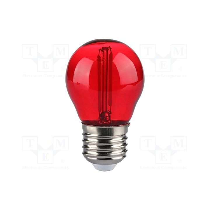 Luz LED E27 vermelho 220÷240VAC 60lm P: 2W 300° CRImin: 80