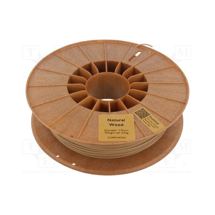 Filamento: BioWOOD 1,75mm semelhante a madeira 170÷210°C 500g