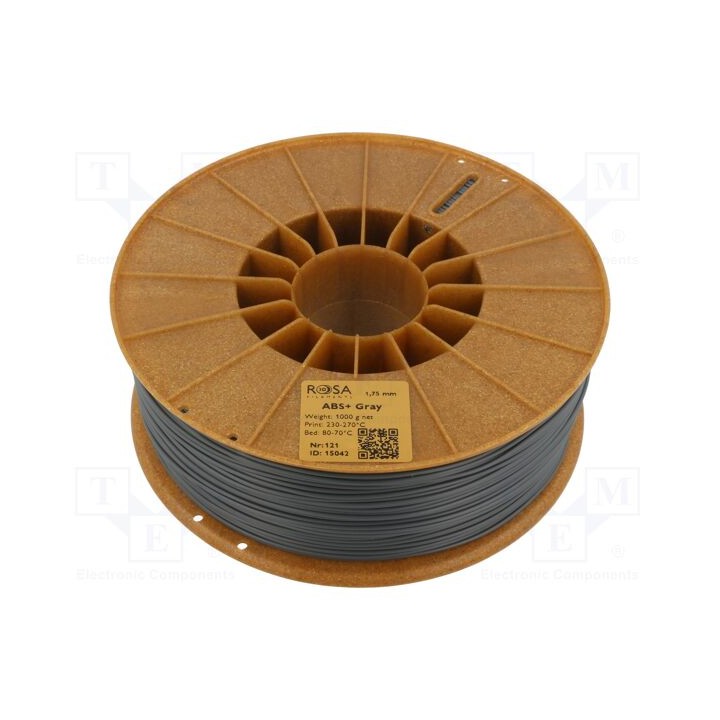 Filamento: ABS+ 1,75mm cinzenta 230÷270°C 1kg