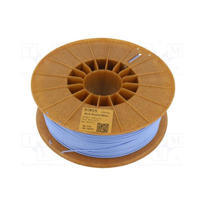 Filamento: PLA Pastle 1,75mm azul 185÷225°C 1kg