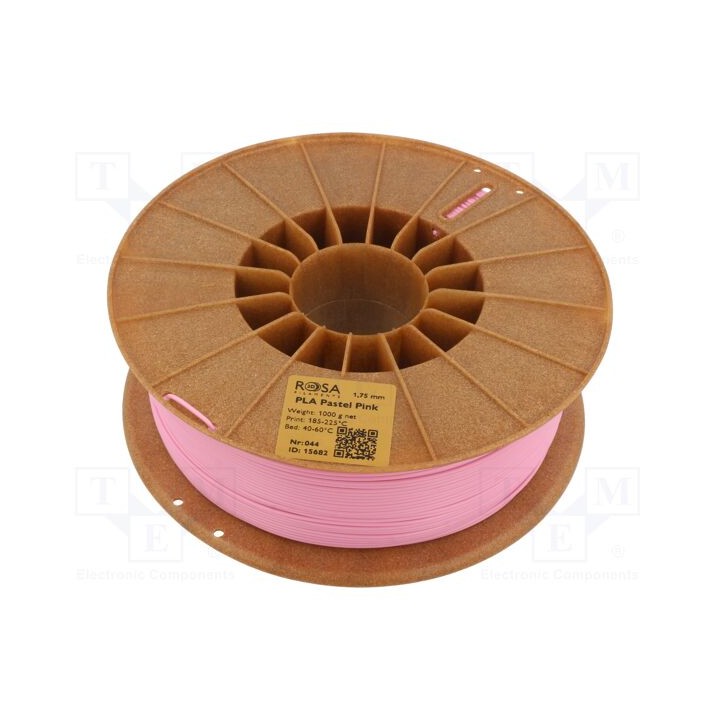 Filamento: PLA Pastle 1,75mm cor-de-rosa 185÷225°C 1kg