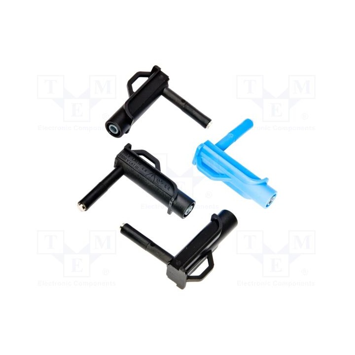 Kit de adaptadores de tensão preta,azul tipo banana tomada