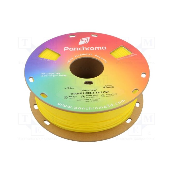 Filamento: PLA 1,75mm translucent yellow 190÷230°C 1kg