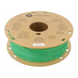 Filamento: PLA 1,75mm verde 190÷230°C 1kg Temp.da mesa: 45°C