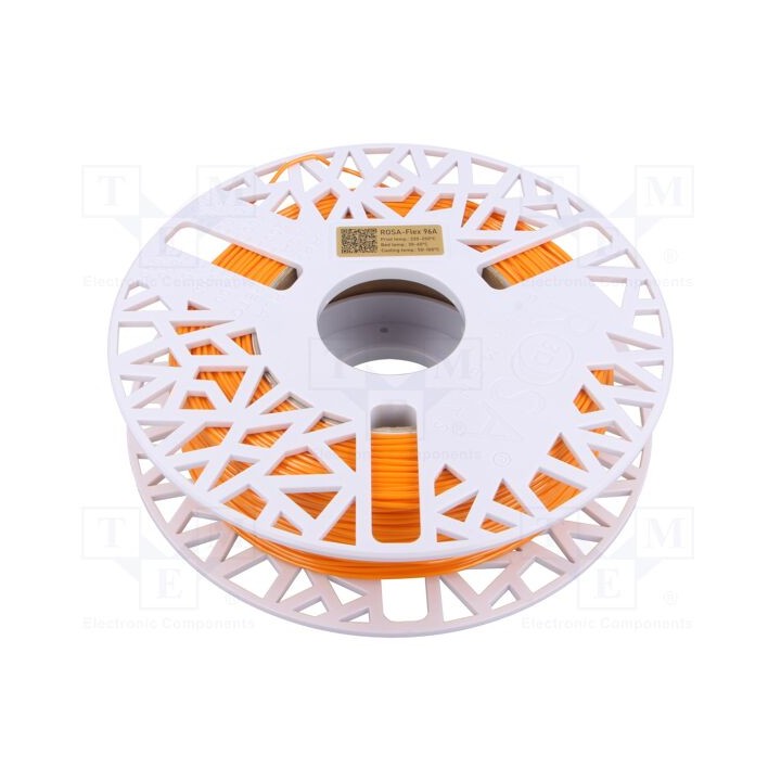 Filamento: ROSA-FLEX 96A 1,75mm laranja 210÷250°C 500g