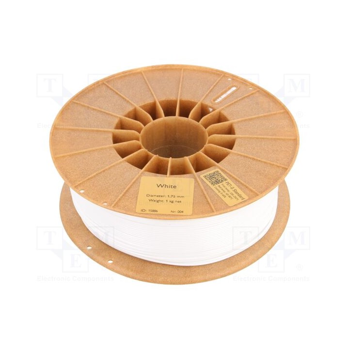 Filamento: PET-G 1,75mm branca 220÷250°C 1kg