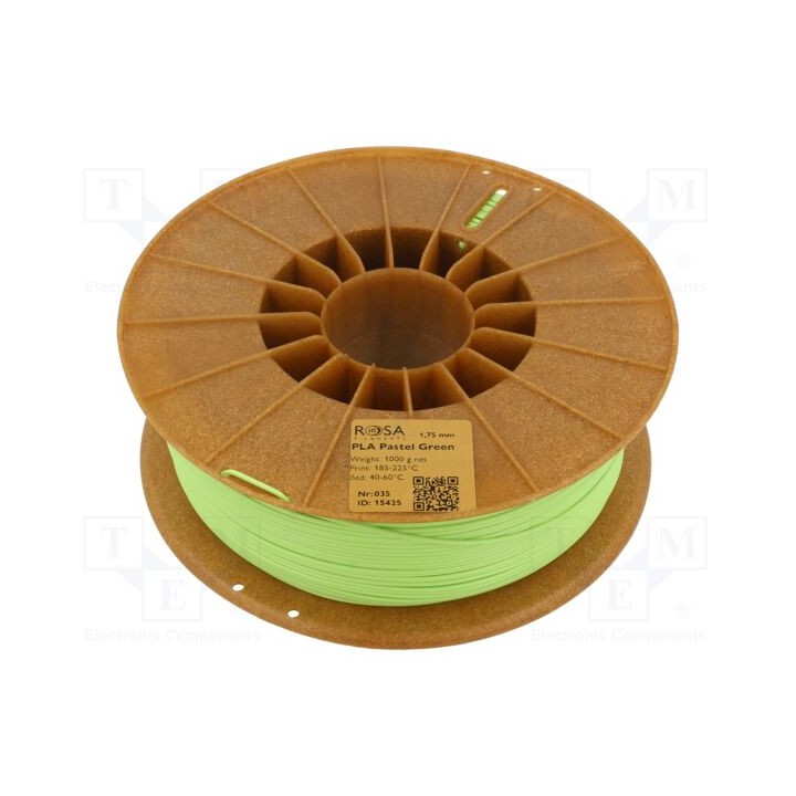 Filamento: PLA Pastle 1,75mm verde 185÷225°C 1kg