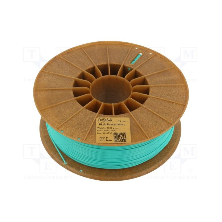 Filamento: PLA Pastle 1,75mm hortelã 185÷225°C 1kg