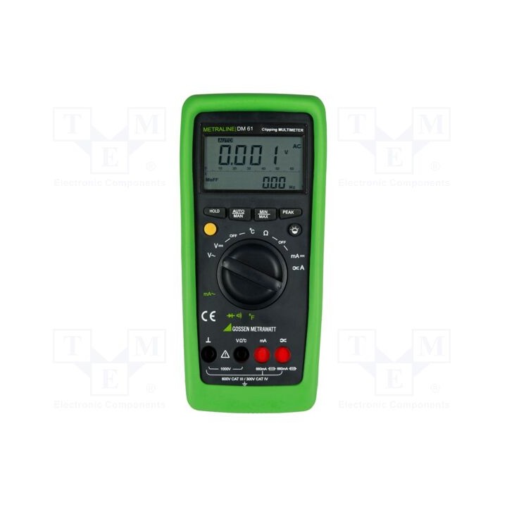 Multímetro digital LCD 4 dígitos 2,8x/s I DC: 66mA,660mA IP50