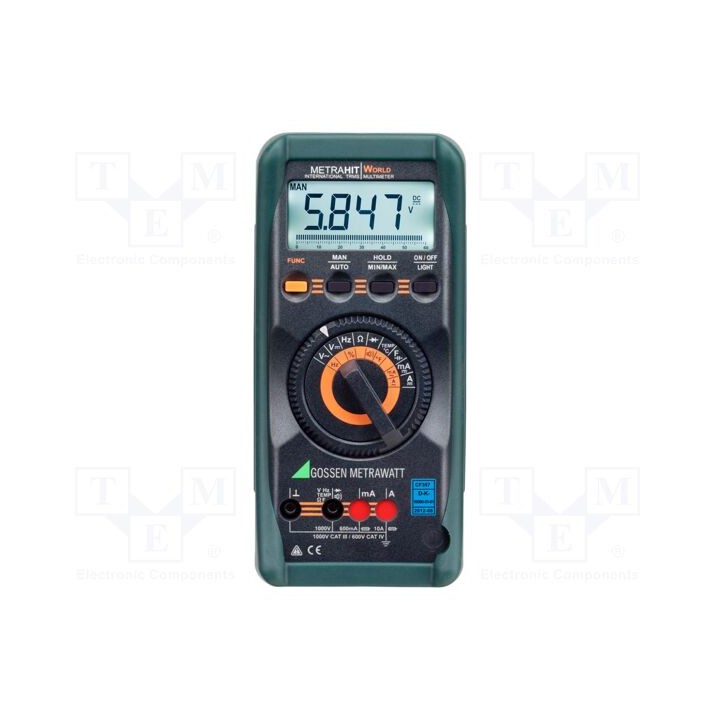 Multímetro digital LCD 3 6/7 dígitos 3x/s True RMS IP40