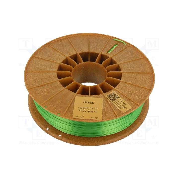 Filamento: PLA SILK 1,75mm verde 195÷225°C 800g