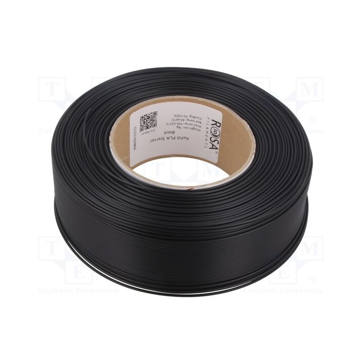 Filamento: PLA 1,75mm preta 185÷225°C 1kg