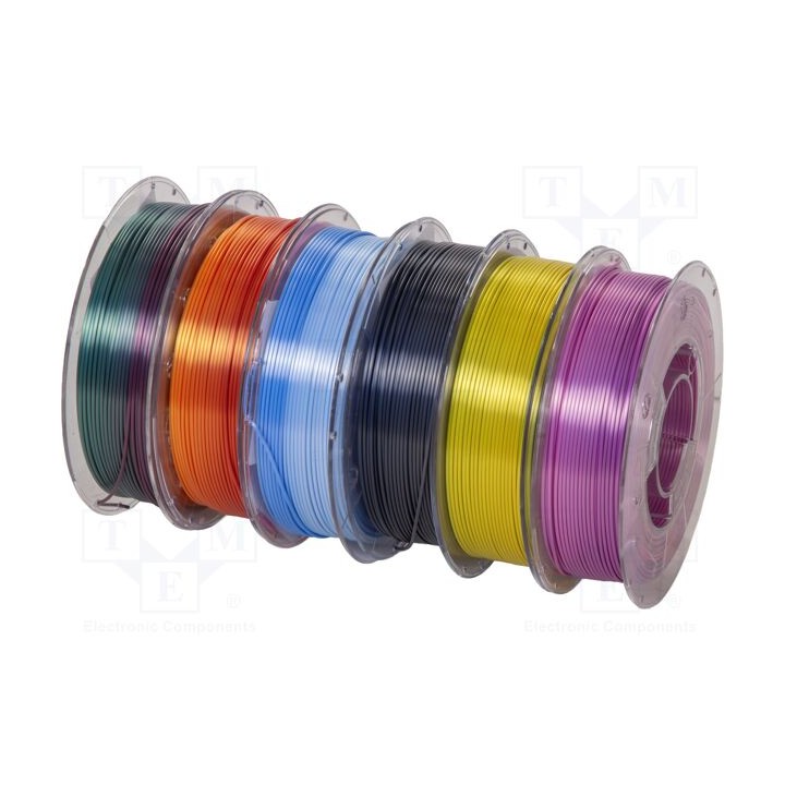 Filament: multipack 1.75mm 2.1kg Kit: 350g x 6,PLA Silk 6pcs.