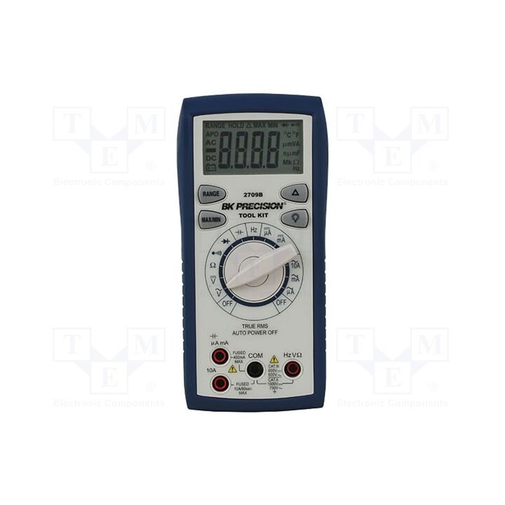 Multímetro digital LCD 3,75 dígitos 2x/s True RMS 0÷50°C