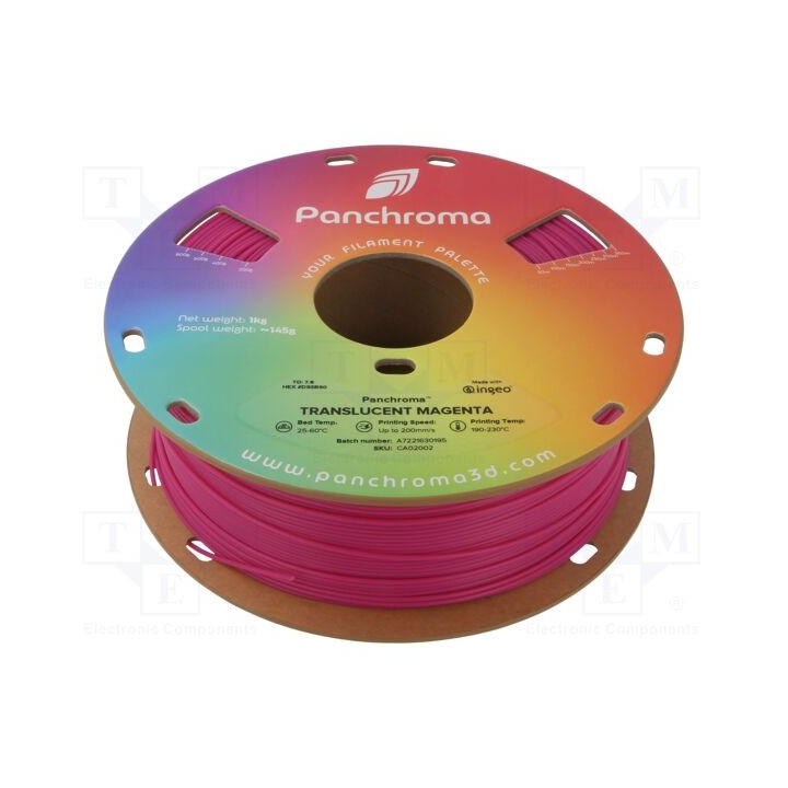 Filamento: PLA 1,75mm translucent magenta 190÷230°C 1kg