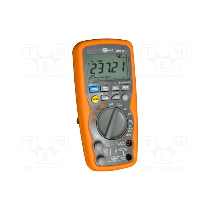 Multímetro digital LCD VDC: 0÷1kV VAC: 0÷1kV I DC: 0÷10A 0÷40MΩ