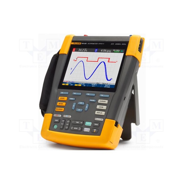 Escopómetro 200MHz 8bit a cores,LCD Ch: 2 2,5Gsps 10kpts/ch