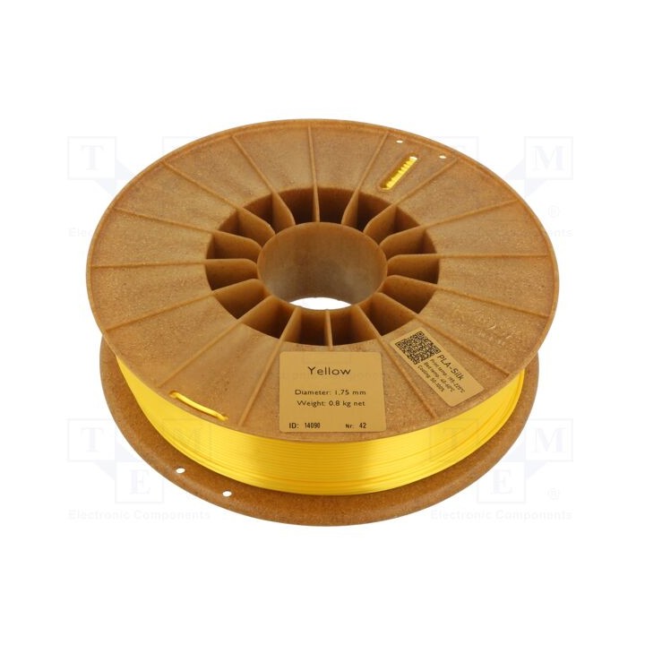 Filamento: PLA SILK 1,75mm amarelo 195÷225°C 800g
