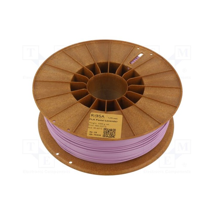 Filamento: PLA Pastle 1,75mm lavanda 185÷225°C 1kg
