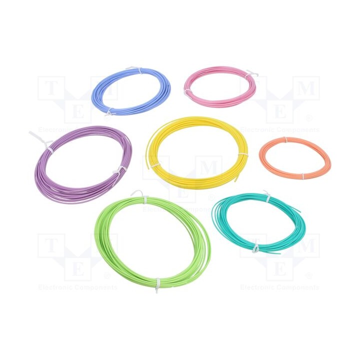 Filamento: conjunto Ø: 1,75mm Conjunto: PLA Pastel 7unid L: 10m