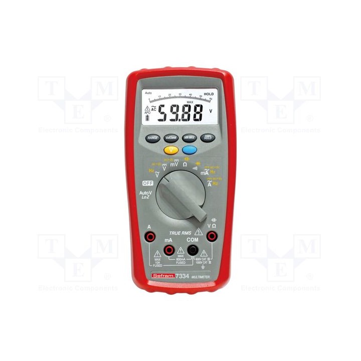 Multímetro digital LCD 3,75 dígitos (6000) 3x/s 600Ω÷40MΩ