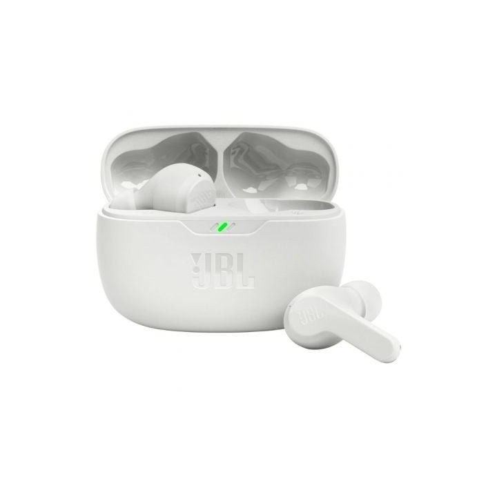 Auriculares Bluetooth JBL Wave Beam con estuche de carga/ Autonomía 8h/ Blanco