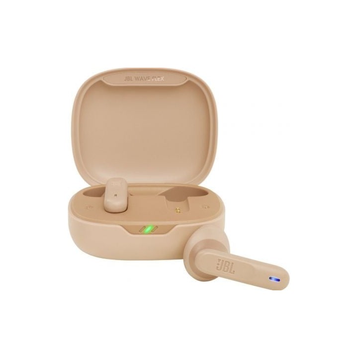 Auriculares Bluetooth JBL Wave Flex con estuche de carga/ Autonomía 8h/ Beige