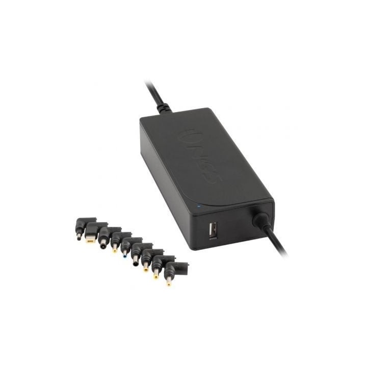Cargador de Portátil NGS W-70W/ 1xUSB/ 70W/ Automático/ 9 Conectores/ Voltaje 18.5-20V