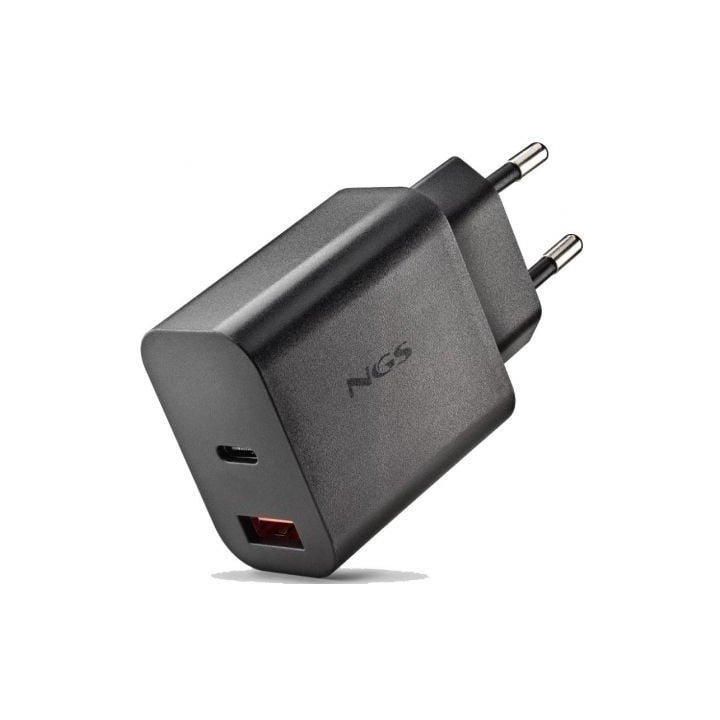 NGS CARGADOR GAN ULTRARAPIDO 30W USB-C+ USB-A