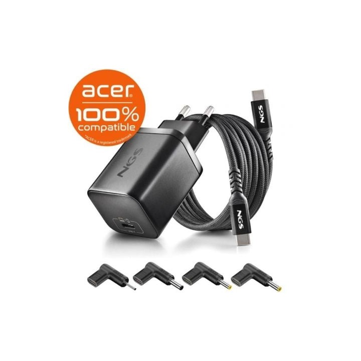 NGS PACK CARGA USBC 65W+CABL 1,5M+5 CLAVIJ ACER