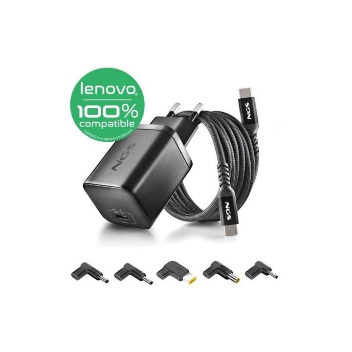 NGS PACK CARGA USBC 65W+CABL 1,5M+5 CLAVIJ LENOVO