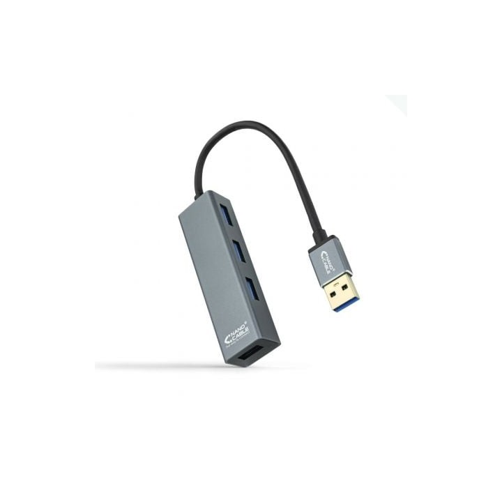 Nanocable Hub USB 3.0 4 x USB 3.0 10cm. Gris