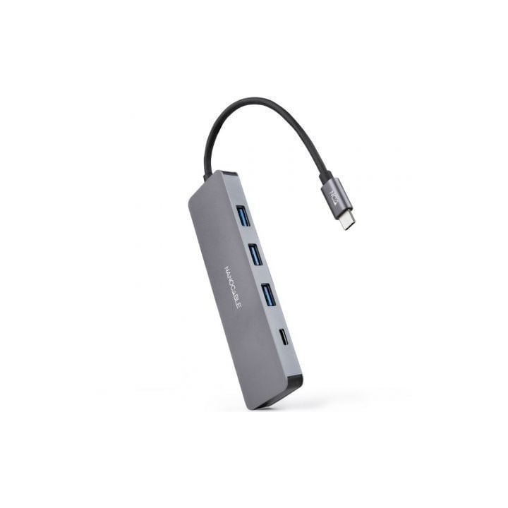 Hub USB Tipo-C Nanocable 10.16.4409/ 3xUSB/ 1xUSB Tipo-C/ Gris