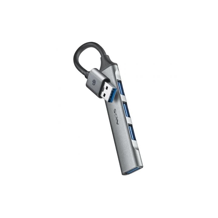 Hub USB NGS IHUB4 Micro/ 4xUSB/ Gris
