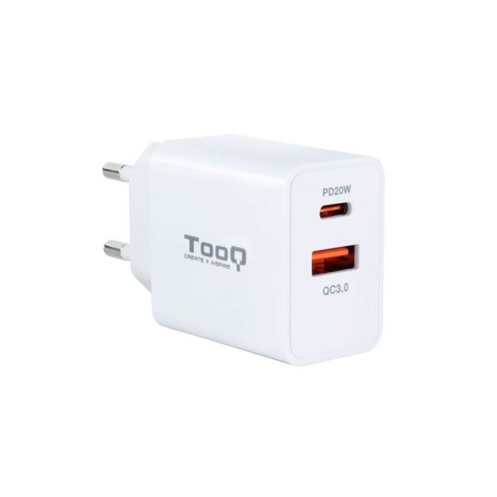 Tooq Cargador de pared doble USB-C PD+ USB A