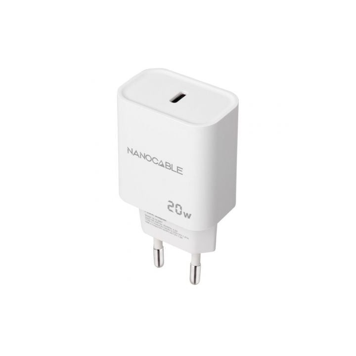 Nanocable Cargador pared USB-C PD 20W Blanco