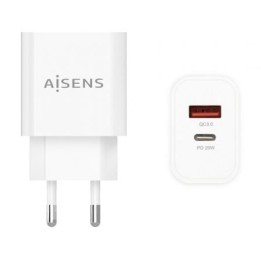 Aisens Cargador 20W USB-C PD3.0 USB-A QC3.0 Blanco
