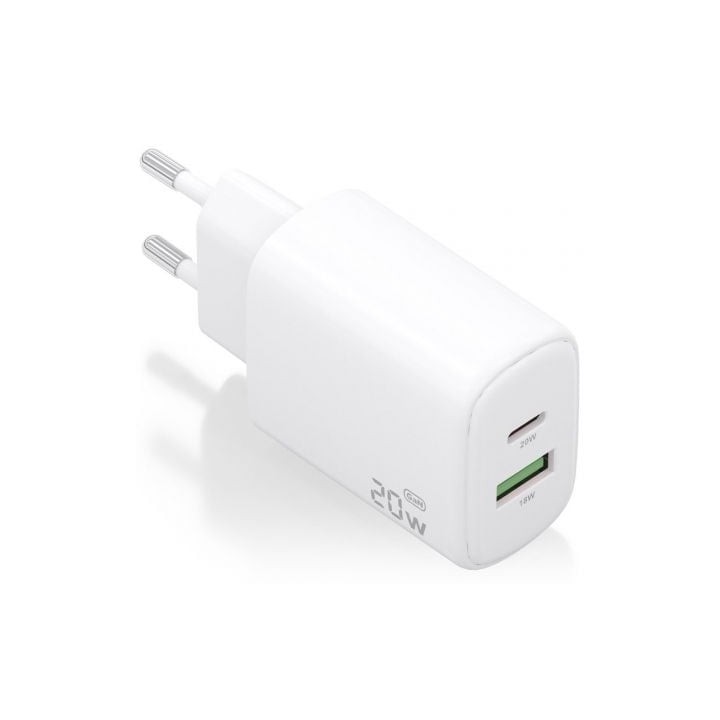 Aisens Cargador GaN 20W USB-C PD 3.0 USB-A QC3.0