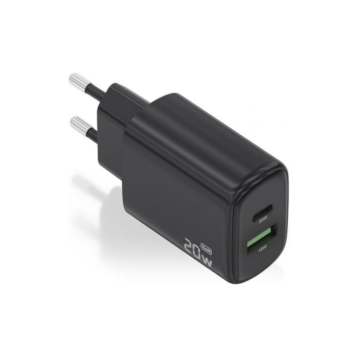 Aisens Cargador GaN 20W USB-C PD 3.0 USB-A QC3.0