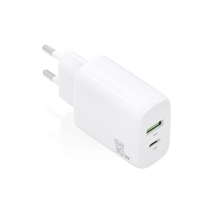 Aisens Cargador GaN 30W USB-C PD3.0 QC4.0 USB-A