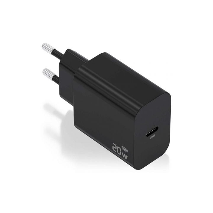 Cargador de Pared GaN Aisens A110-0939/ 1xUSB Tipo-C/ 20W/ Negro