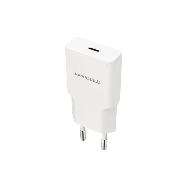 Cargador de Pared Nanocable 10.10.2027/ 1xUSB Tipo-C/ 30W/ Blanco