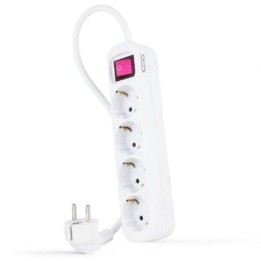 Nanocable Regleta 4 tomas con interruptor Blanca