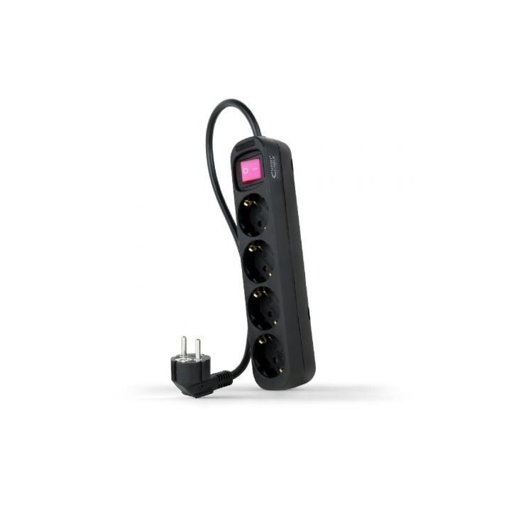 Nanocable Regleta 4 tomas con interruptor Negro