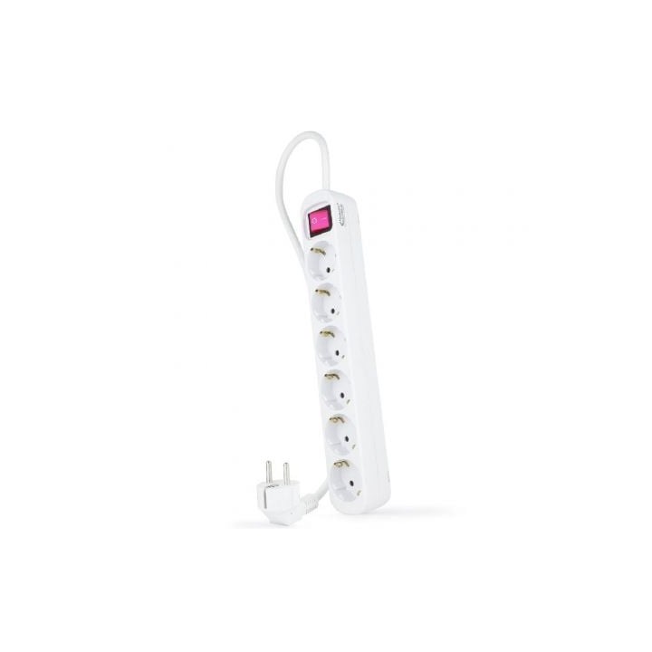 Nanocable Regleta 6 tomas con interruptor Blanca
