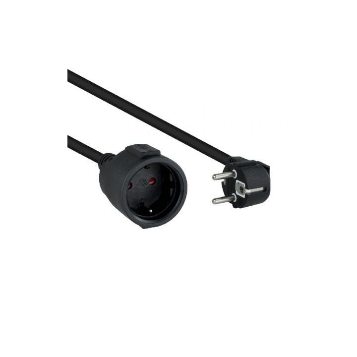 Nanocable Cable Alim. Alargador schuko negro 2 M
